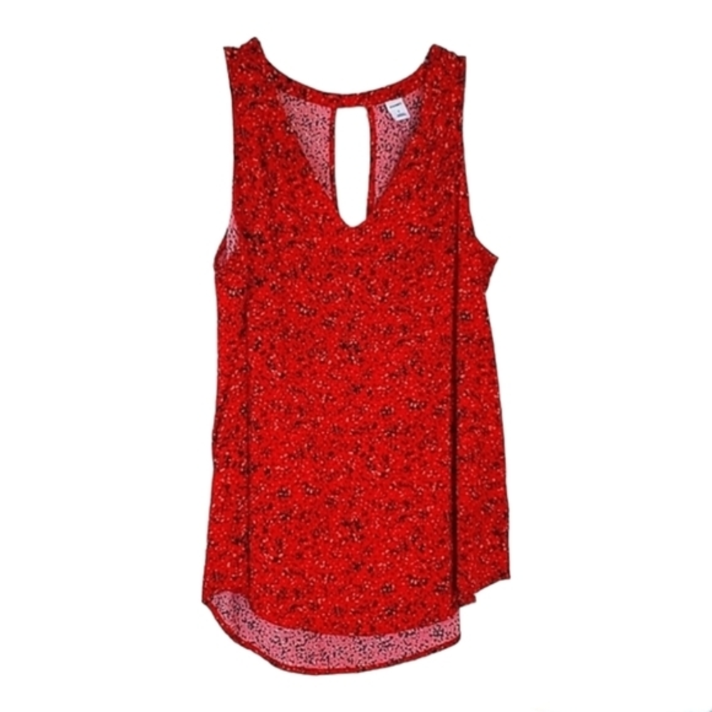 Old Navy red patterned tank top shirt with back cut out‎ detail